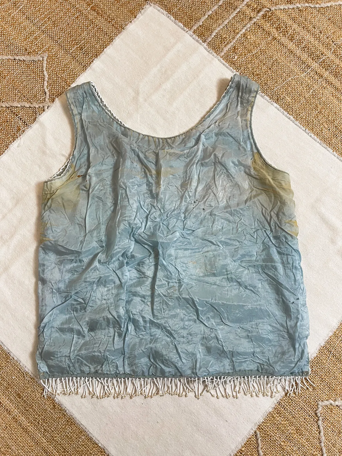 60's Seafoam Sequin Wool Top