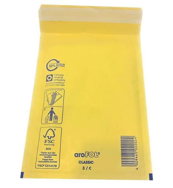 Arofol Classic Gold Padded Bubble Envelope - Size 3