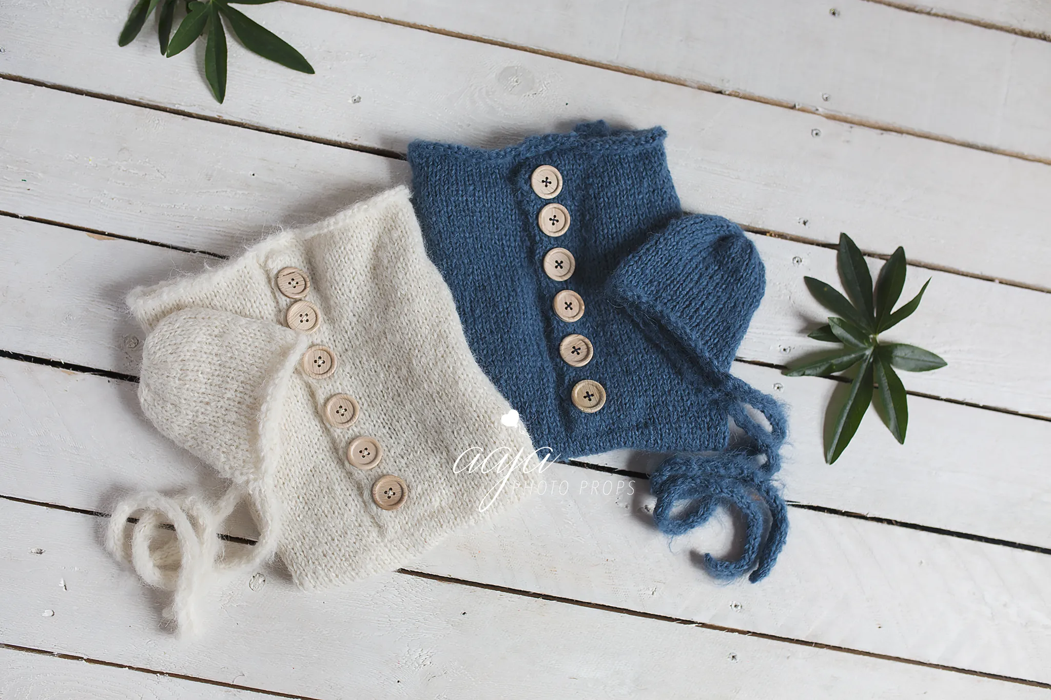 Baby newborn swaddle wrap and bonnet set, soft, knitted, buttons, Made to order