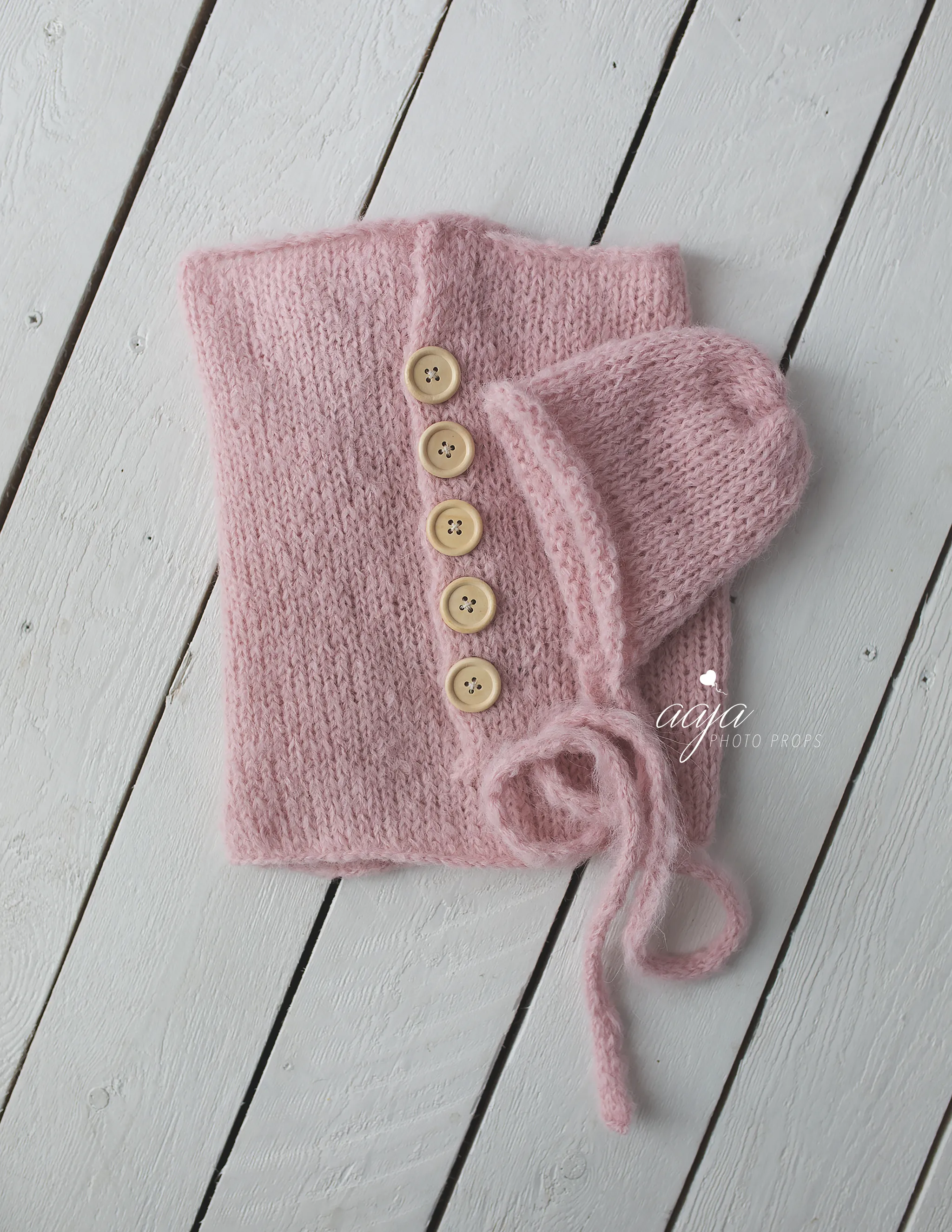 Baby newborn swaddle wrap and bonnet set, soft, knitted, buttons, Made to order