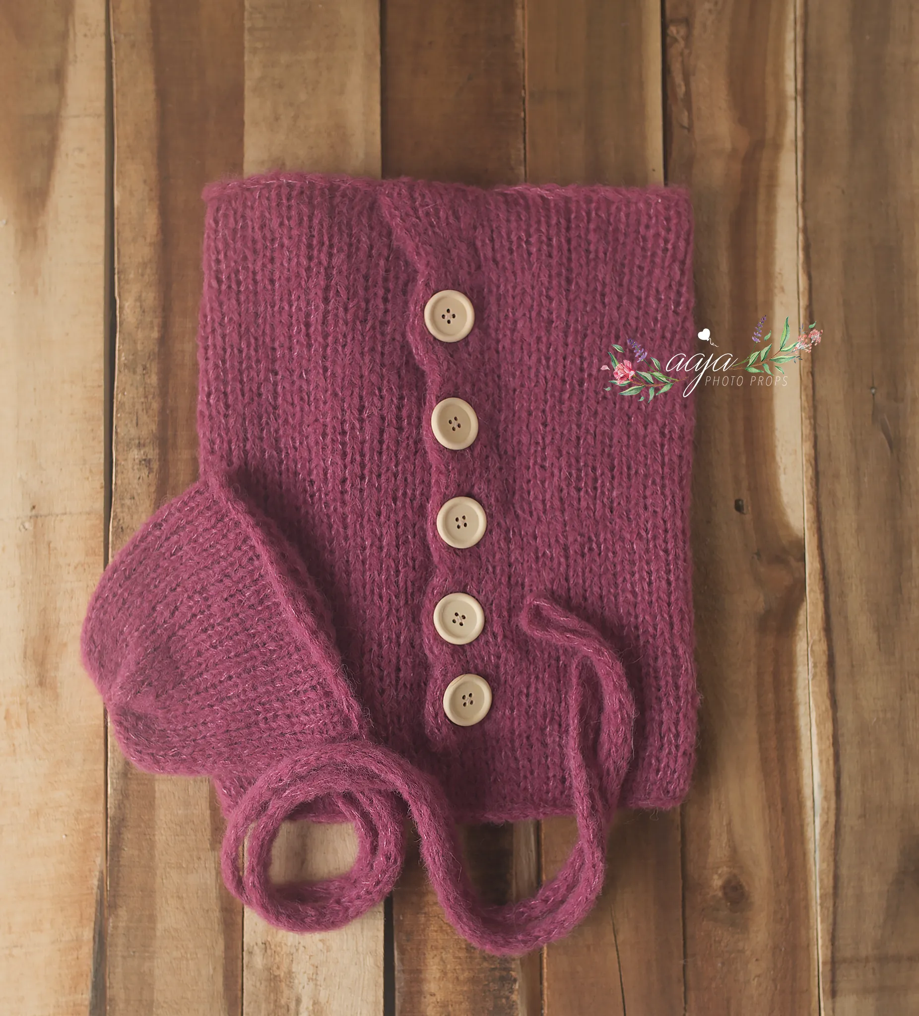 Baby newborn swaddle wrap and bonnet set, soft, knitted, buttons, Made to order