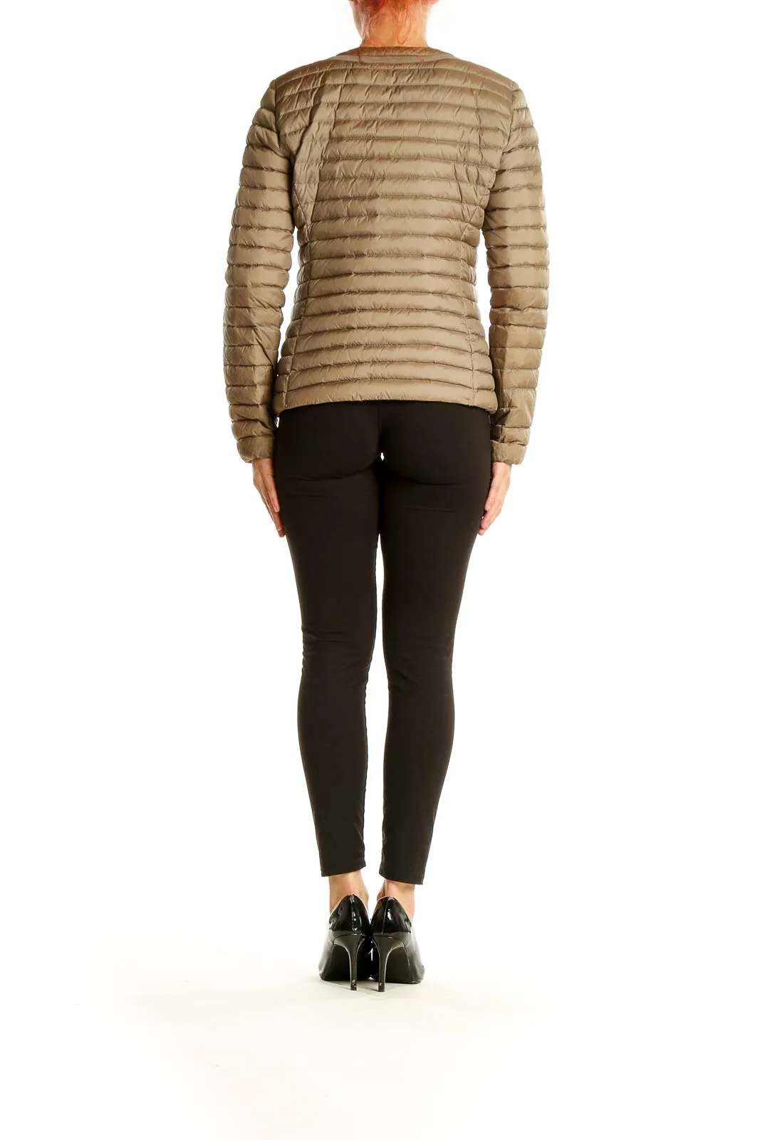 Beige Quilted Down Jacket