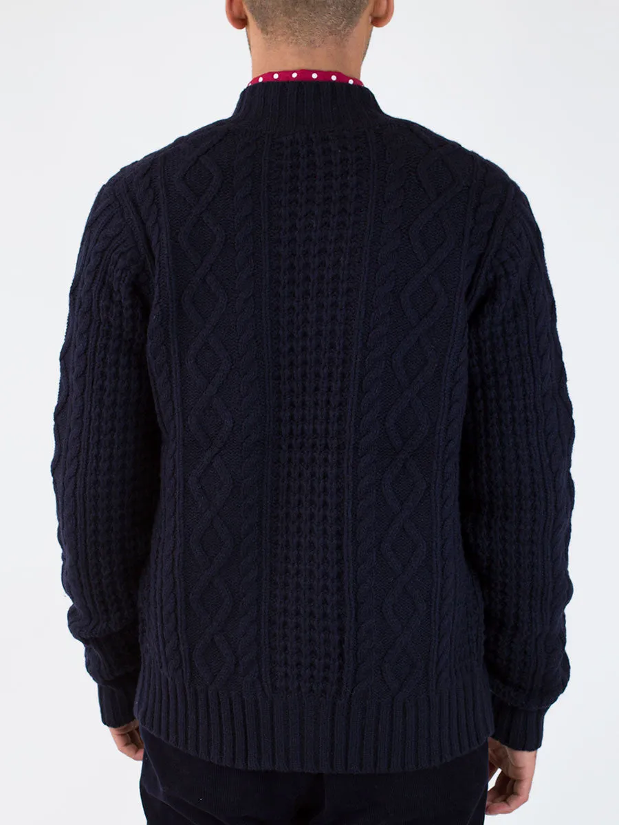 Cable Knit Baseball Cardy
