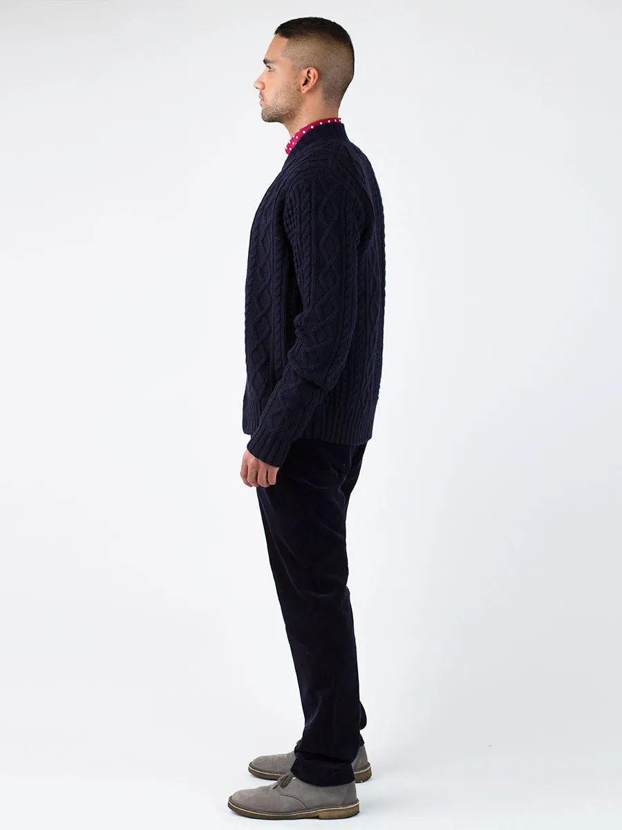 Cable Knit Baseball Cardy