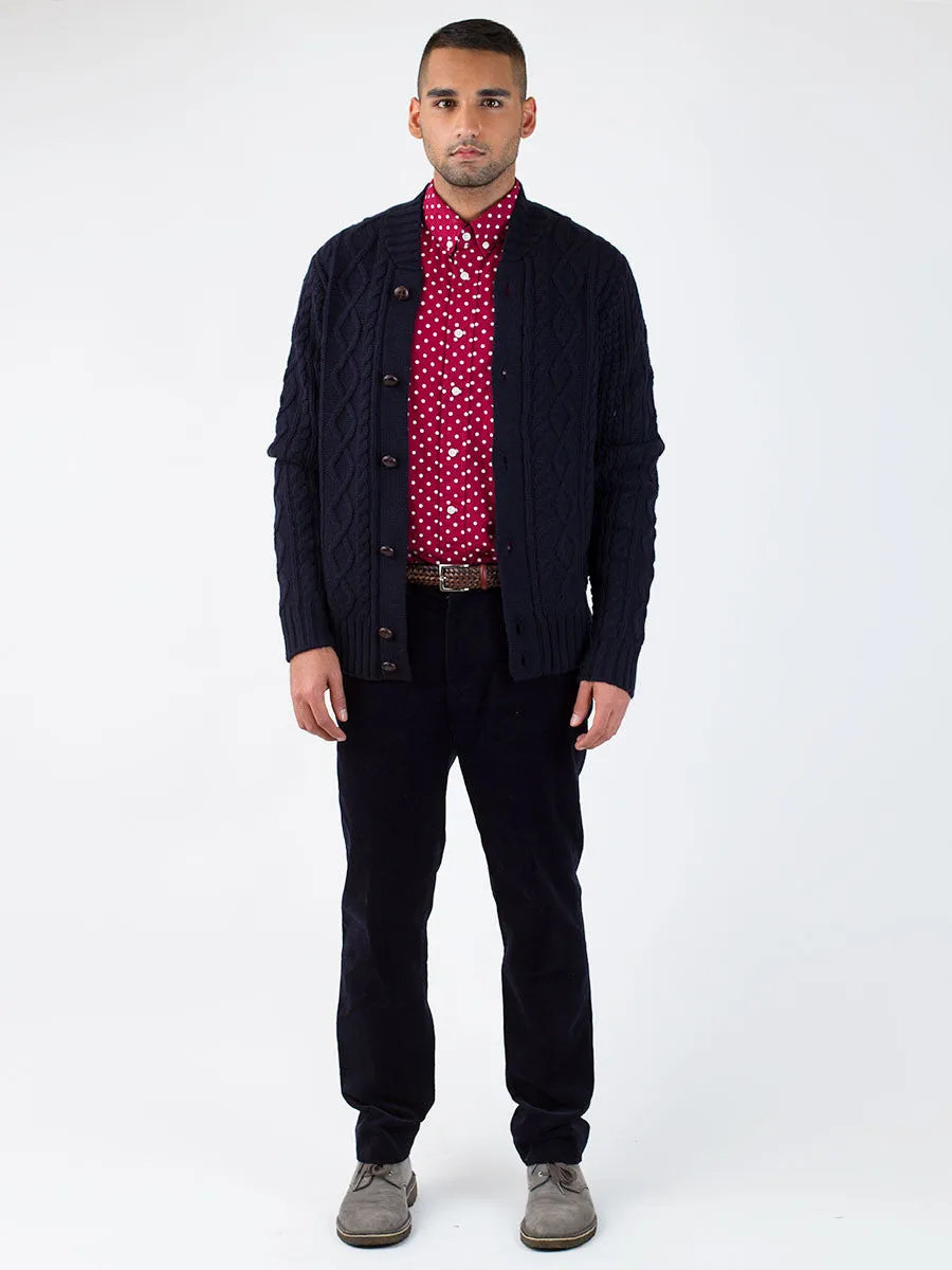 Cable Knit Baseball Cardy