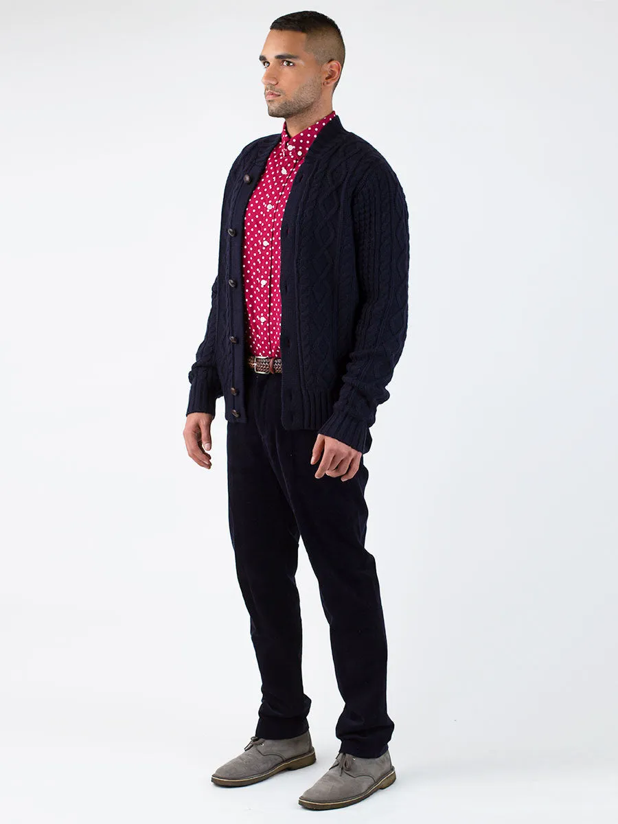 Cable Knit Baseball Cardy