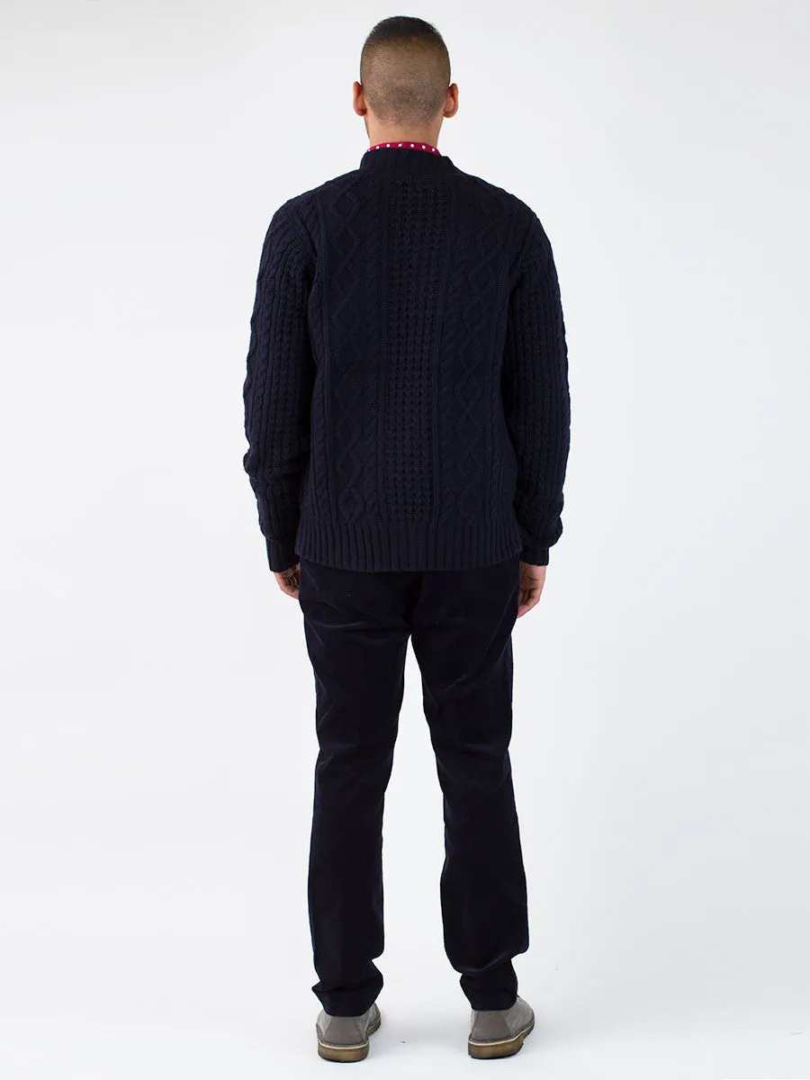 Cable Knit Baseball Cardy
