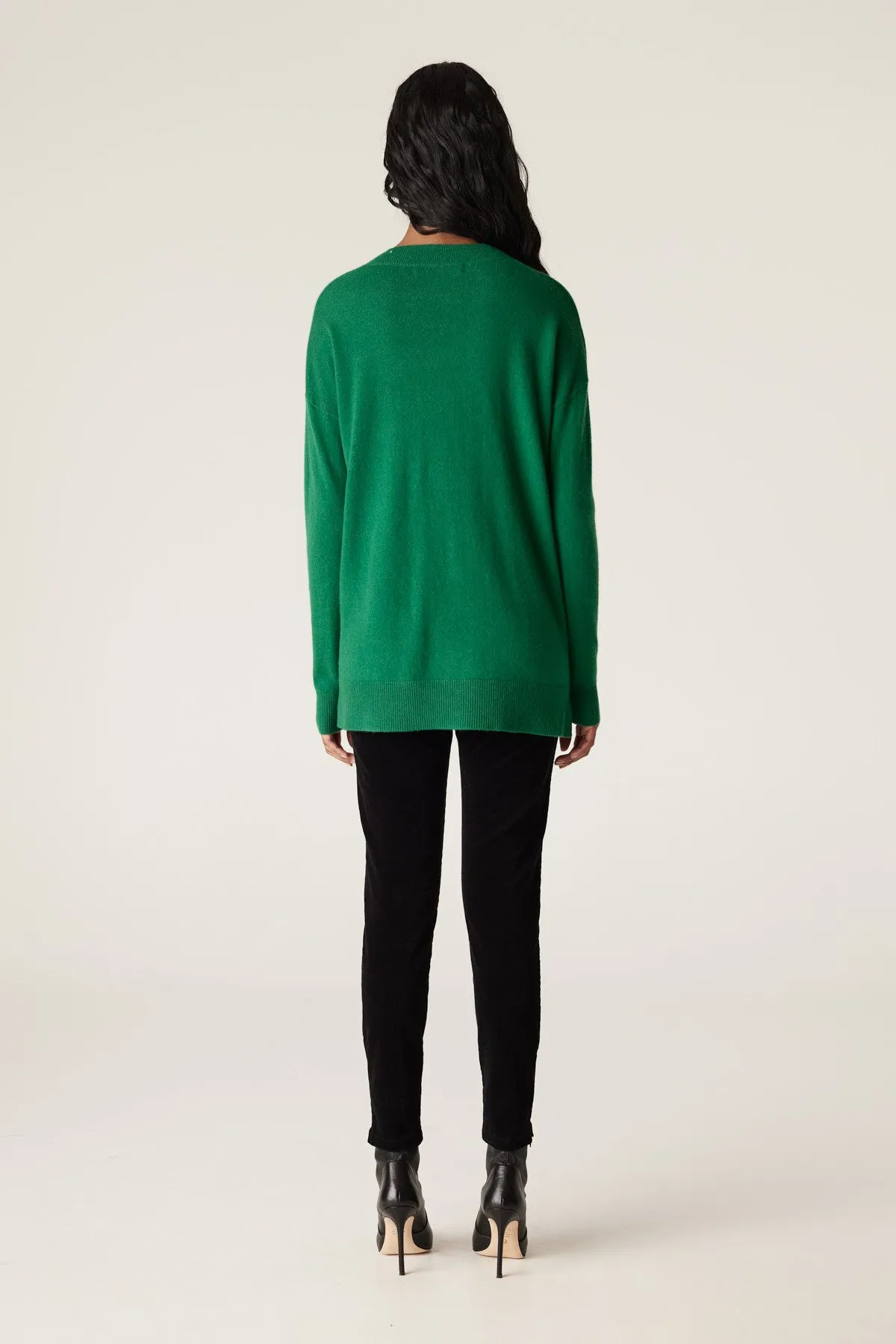 Cashwool V Jumper - Green