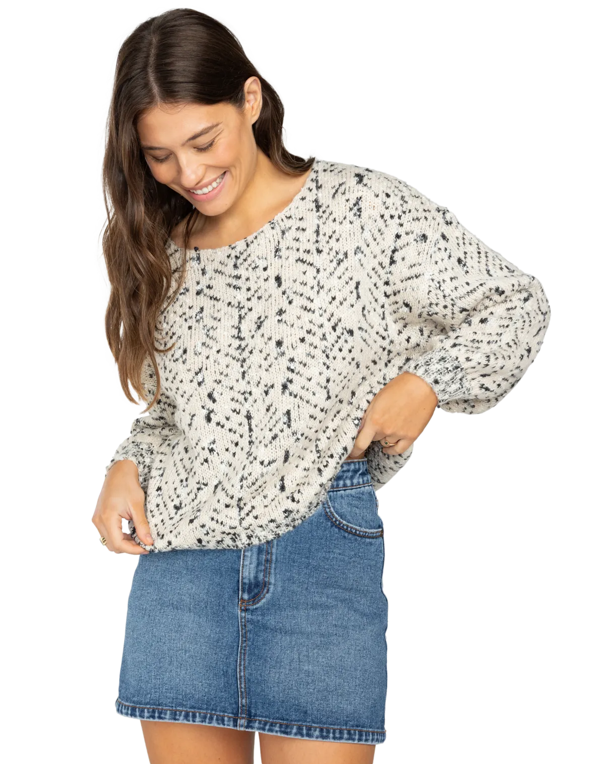 Fall Daze Jumper in White Cap