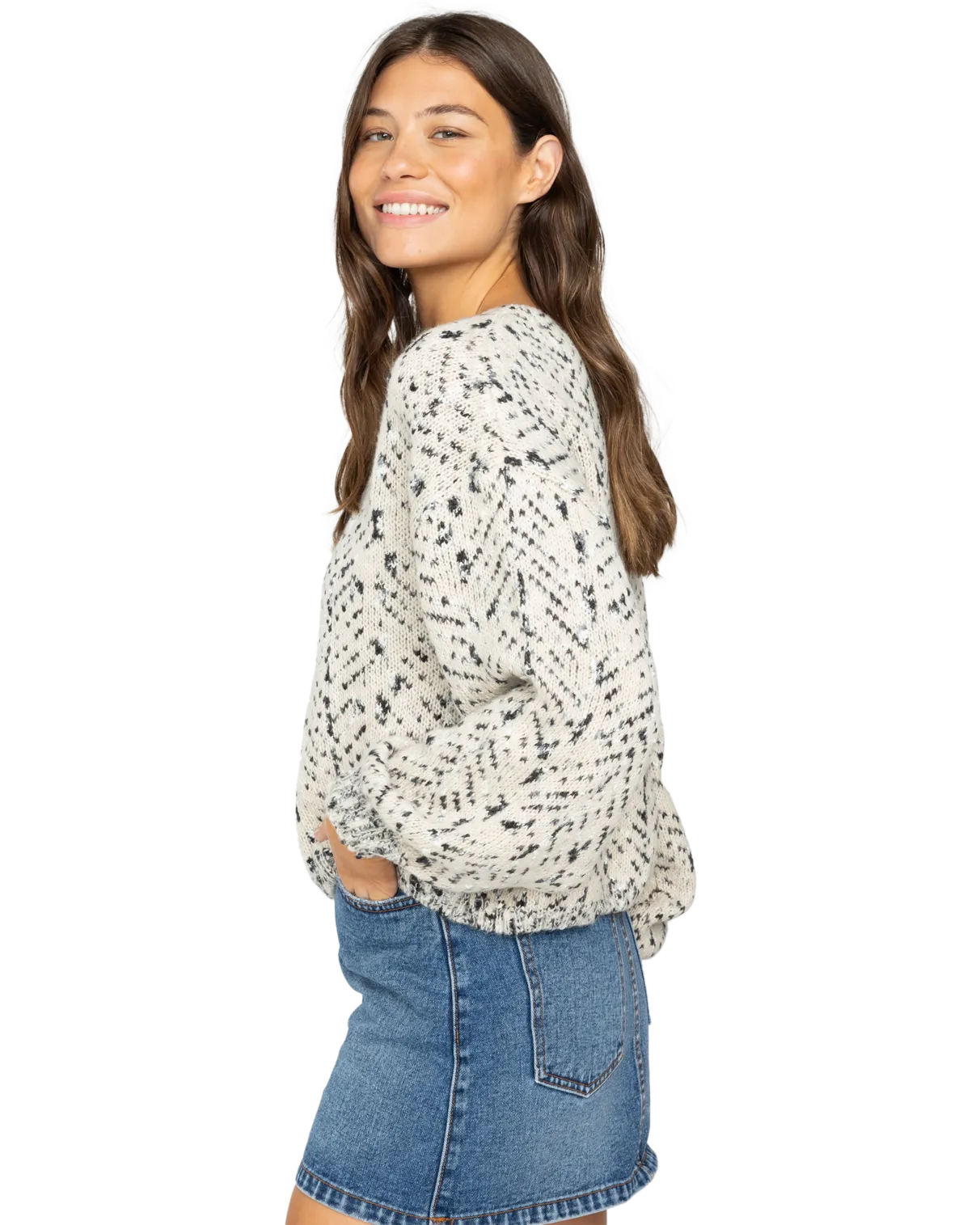 Fall Daze Jumper in White Cap