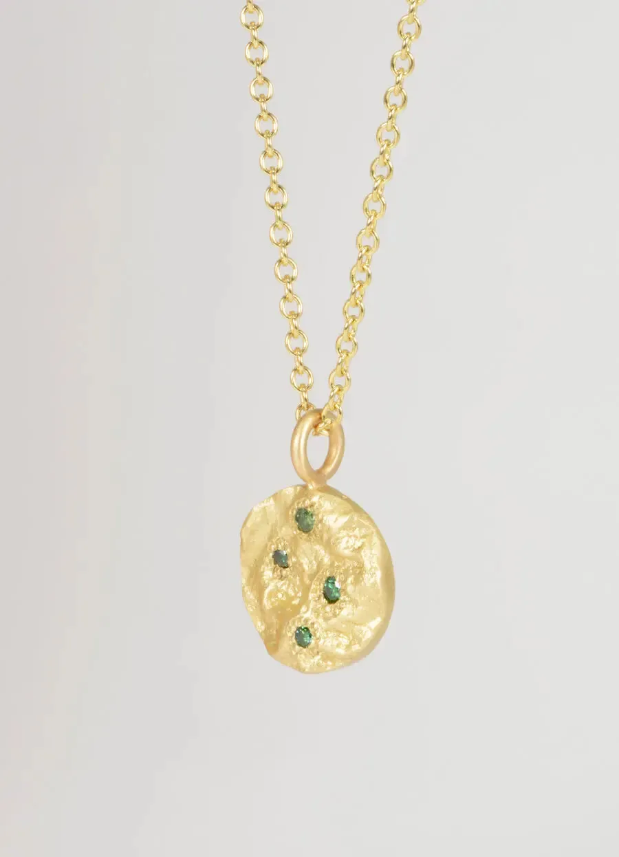 Green Diamond Medium Round Flux Pendant