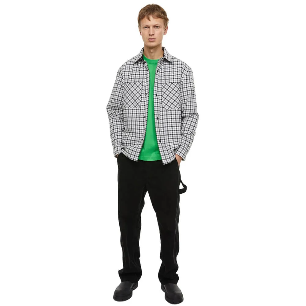 H&M Padded Shirt, grey/white