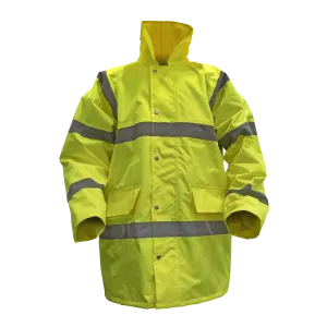 Hi-Vis Yellow Motorway Jacket with Quilted Lining - XX-Large