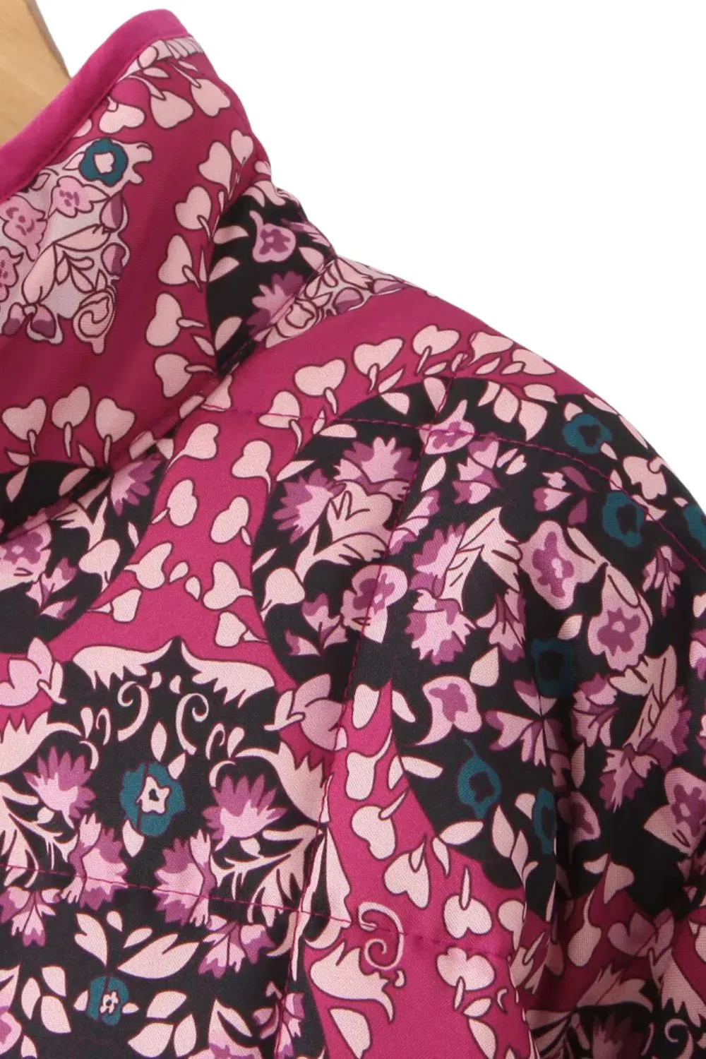 'Jessie' Purple Cashew-Patterned Puffer Jacket
