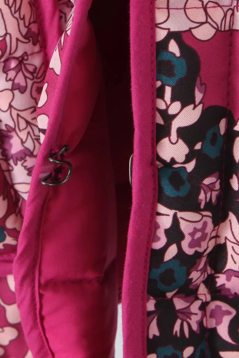 'Jessie' Purple Cashew-Patterned Puffer Jacket