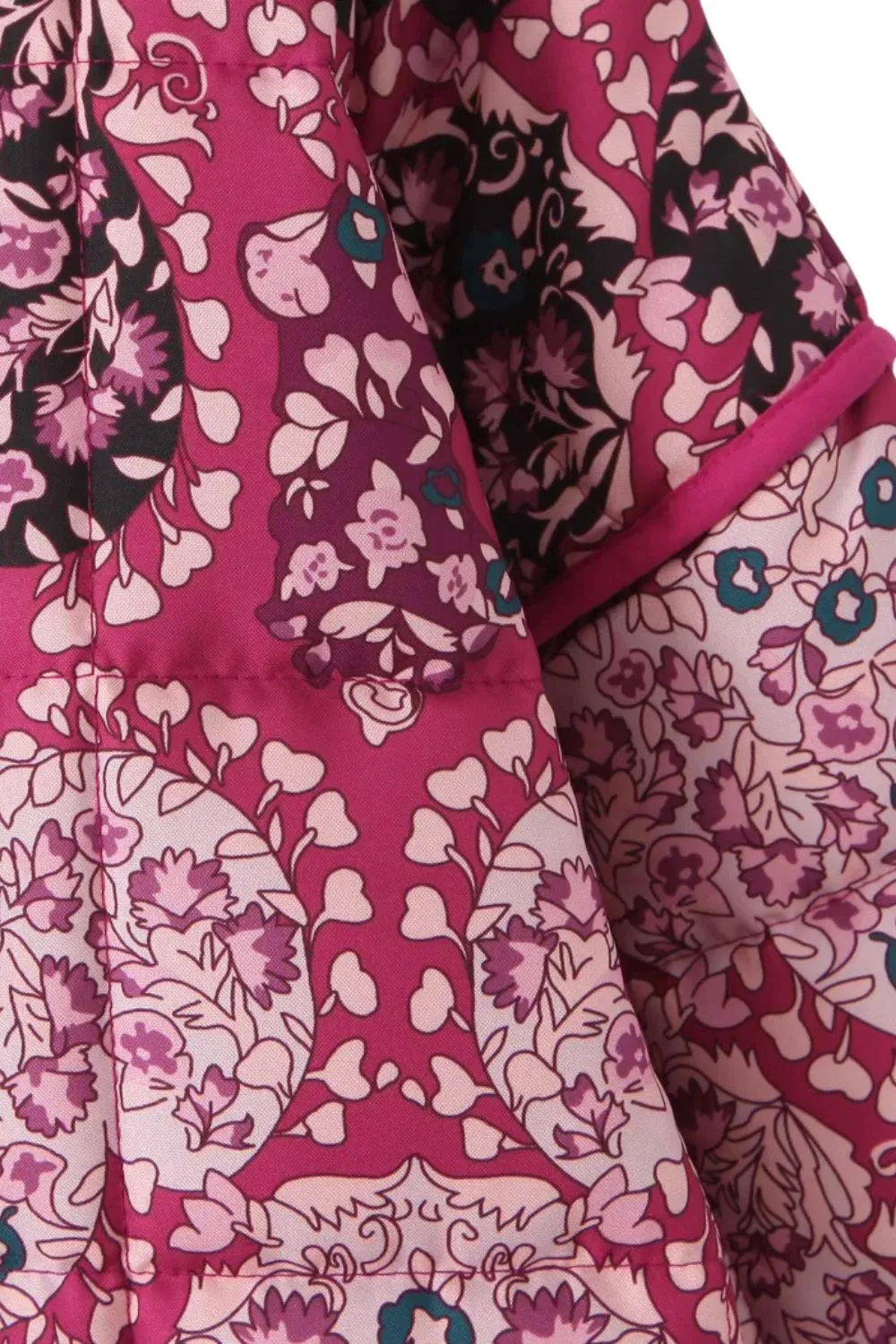 'Jessie' Purple Cashew-Patterned Puffer Jacket