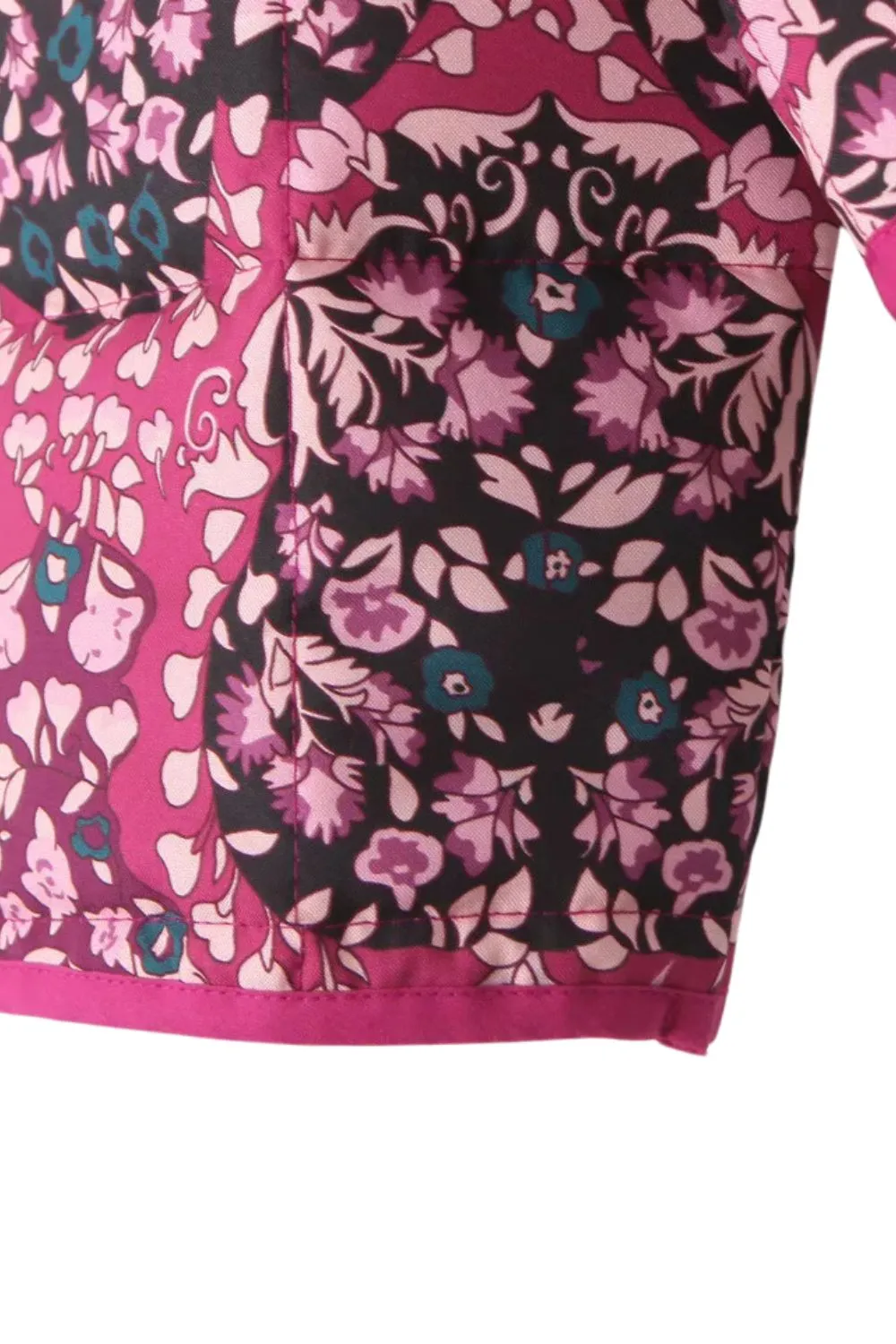 'Jessie' Purple Cashew-Patterned Puffer Jacket