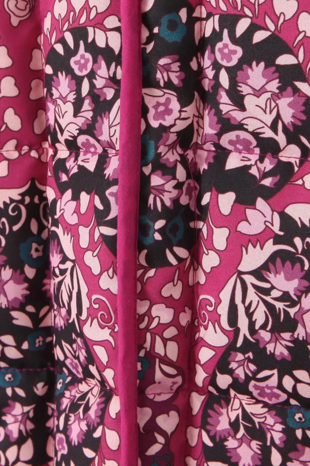'Jessie' Purple Cashew-Patterned Puffer Jacket