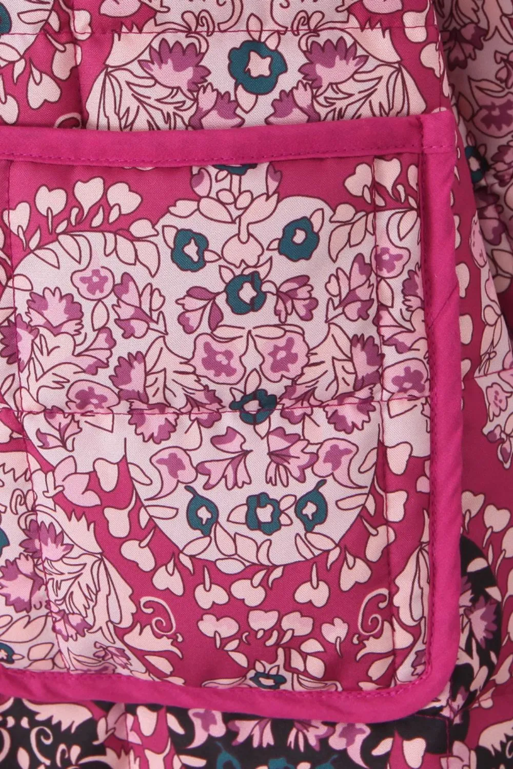 'Jessie' Purple Cashew-Patterned Puffer Jacket