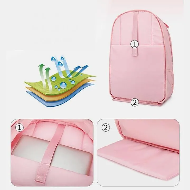Kids Mesh School Backpacks - Black Pink Purple Book Bags For Girls Cute Big Travel For Teens Multi-Compartment Lightweigt Mesh Backpack With Portable Zippered Bag