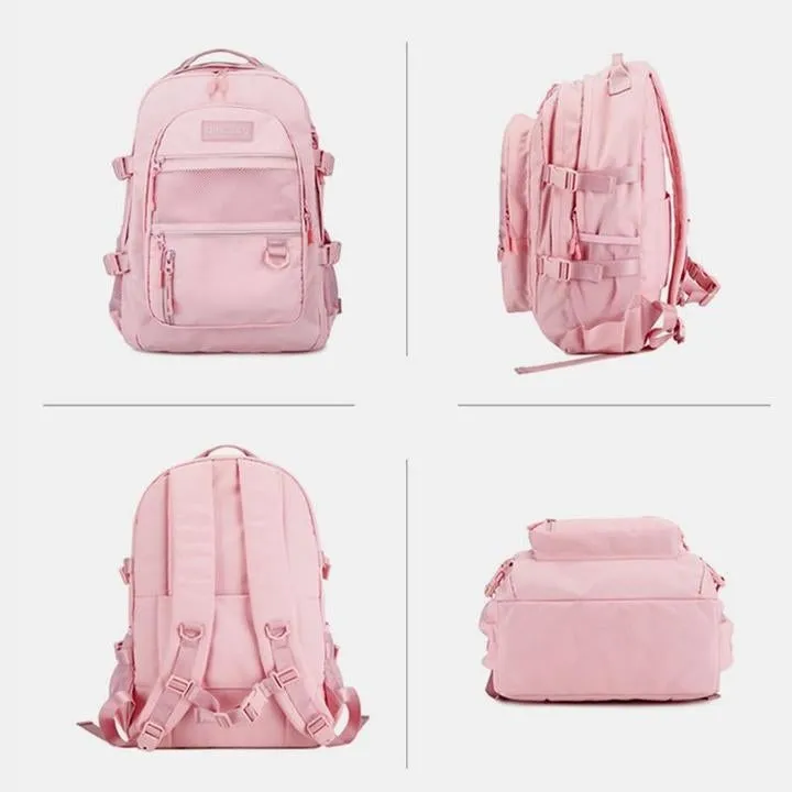 Kids Mesh School Backpacks - Black Pink Purple Book Bags For Girls Cute Big Travel For Teens Multi-Compartment Lightweigt Mesh Backpack With Portable Zippered Bag