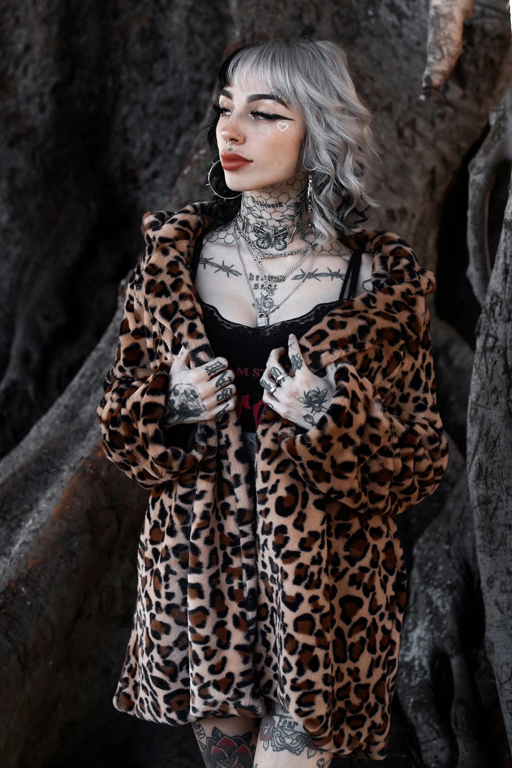 Leopard Faux Fur (Long) Coat Jacket