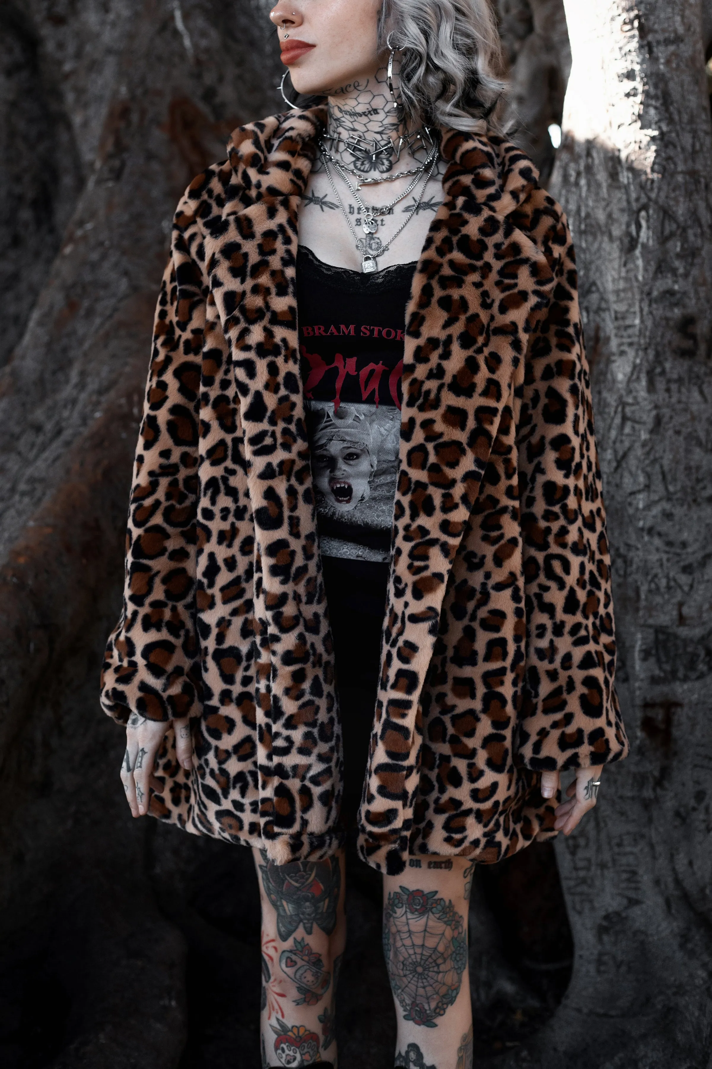 Leopard Faux Fur (Long) Coat Jacket