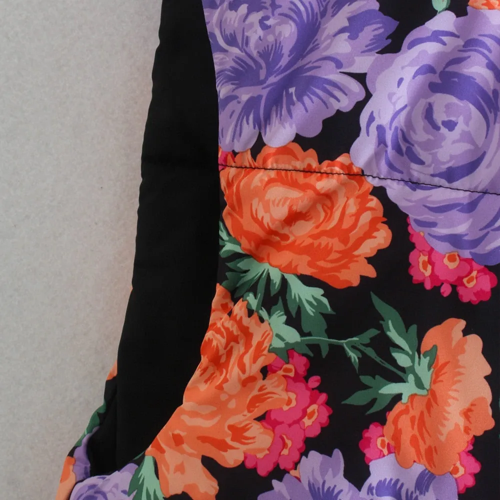 LOOSE FLORAL PRINT REVERSIBLE PADDED WAISTCOAT