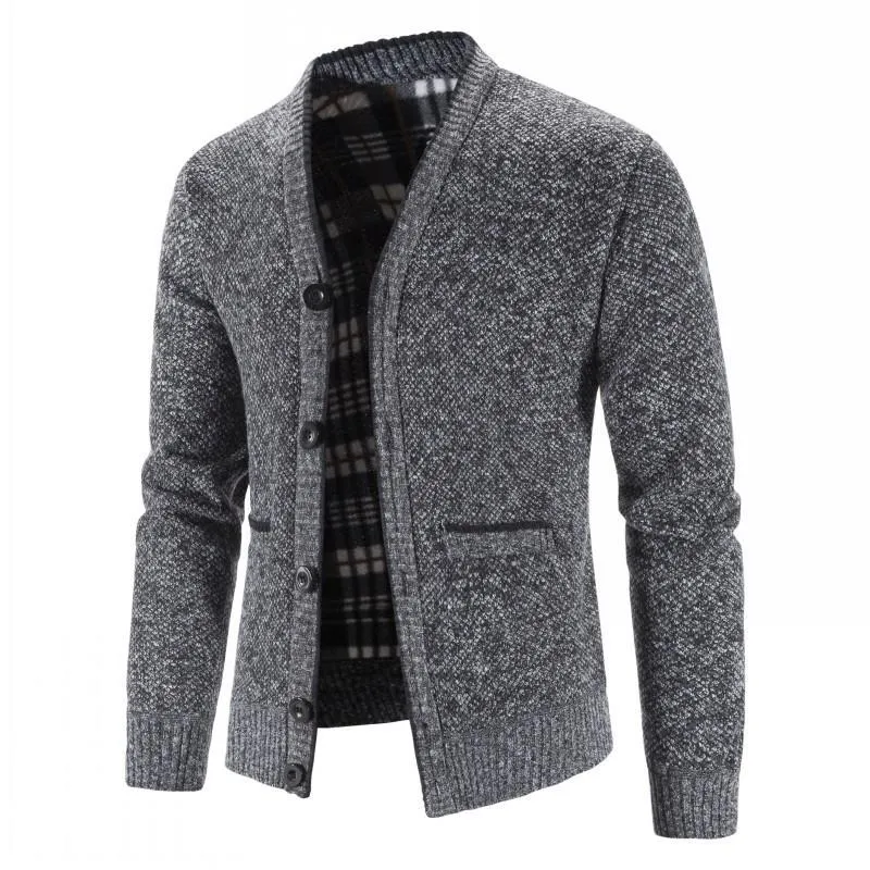 Men's Thickened V-neck Knitted Cardigan 19502378L