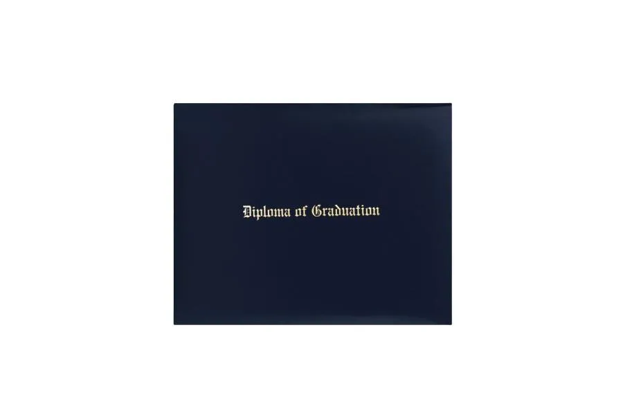 Navy Blue Imprinted Diploma Cover - High School Diploma Covers