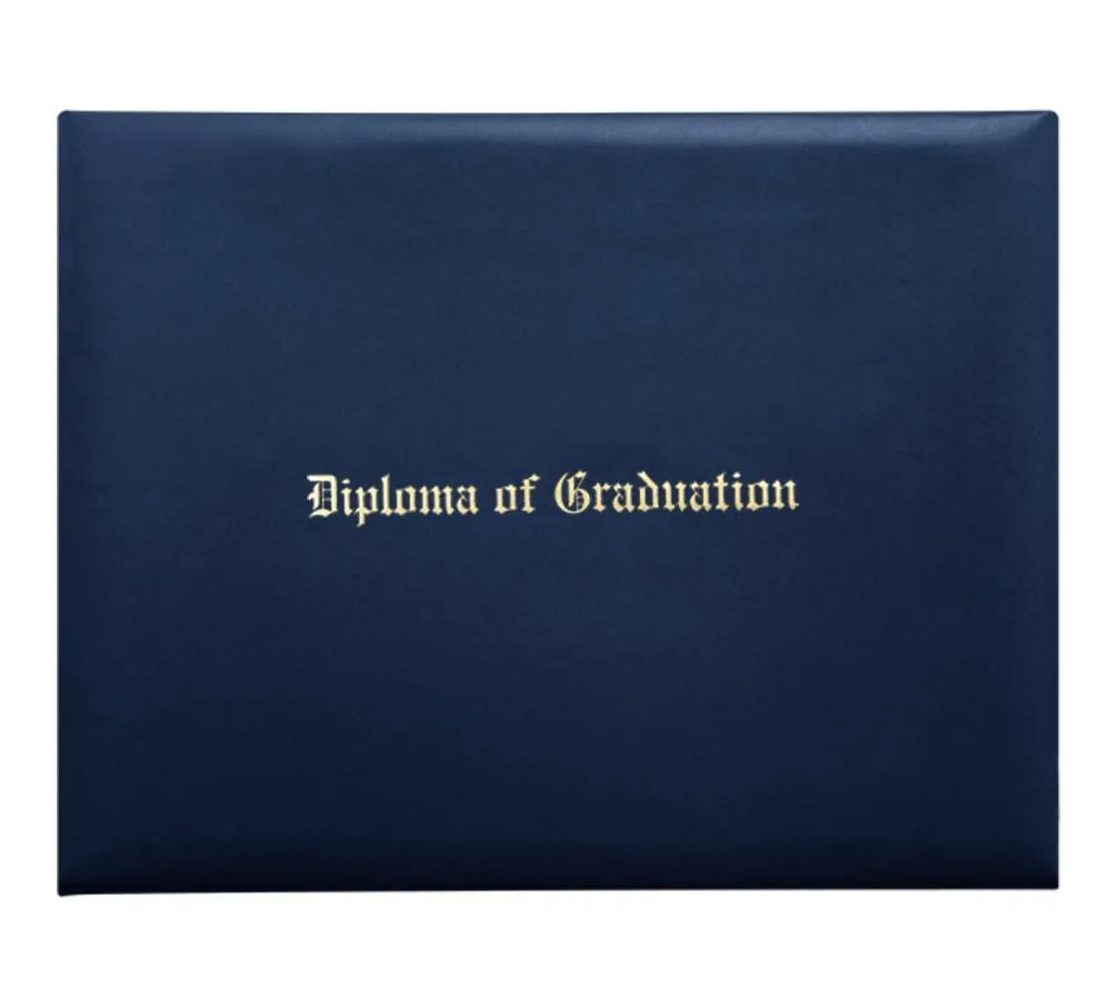 Navy Blue Imprinted Diploma Cover - High School Diploma Covers