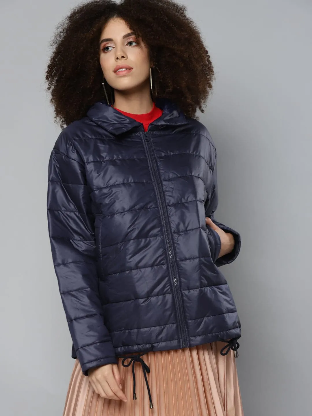 Navy Oversized Quilted Jacket