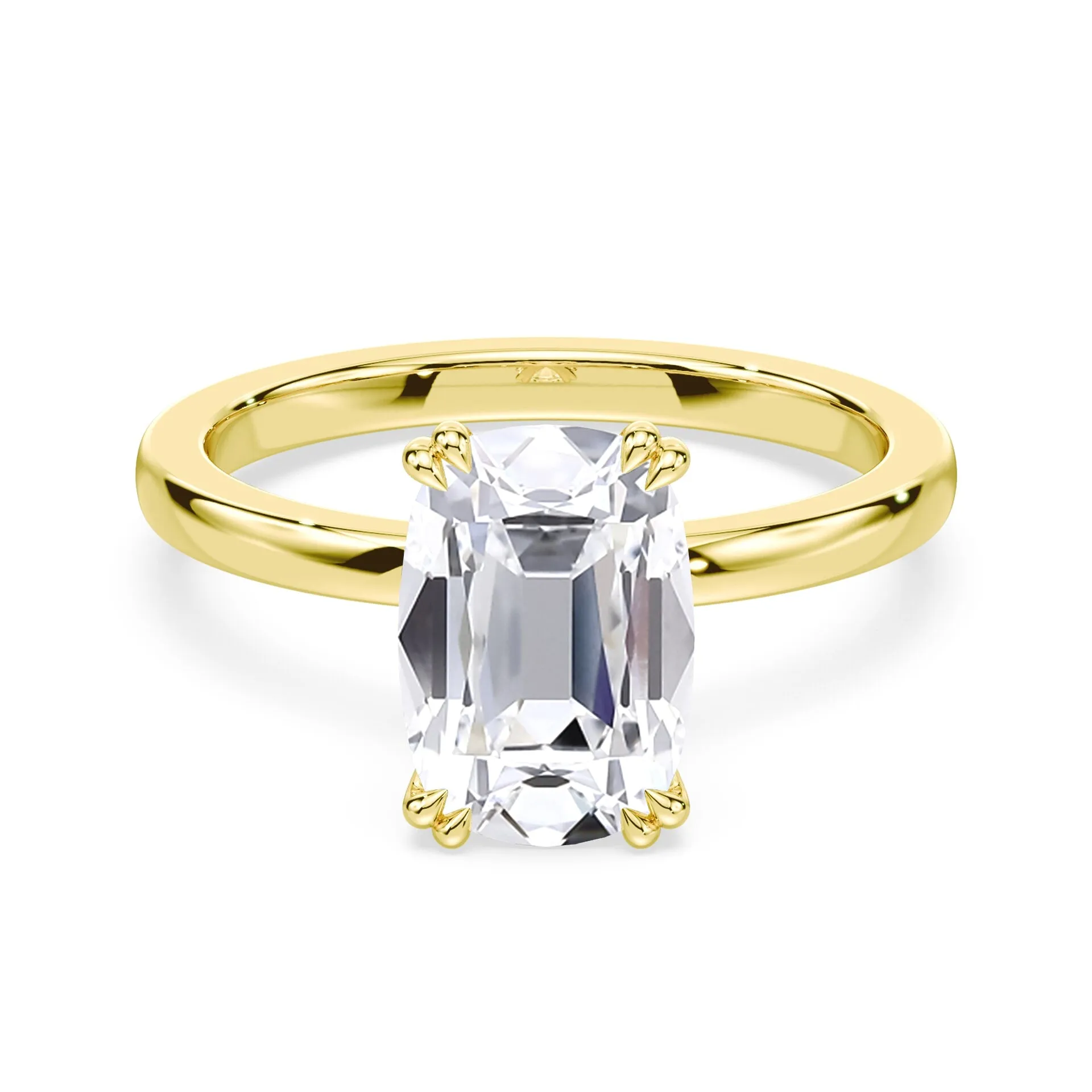 Old Mine Double Prong Half Hidden Halo