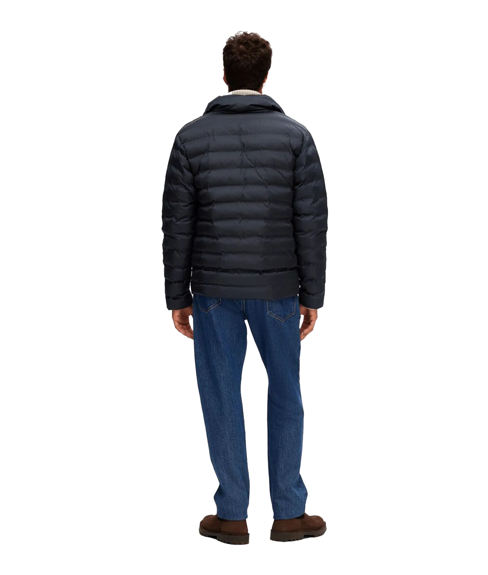 Padded Quilted Jacket - Navy