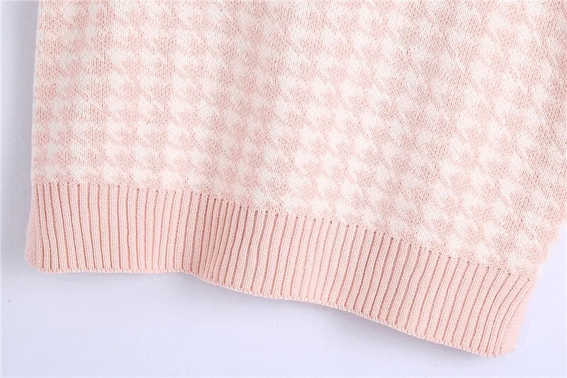 PINK HOUNDSTOOTH OVERSIZE  WAISTCOAT