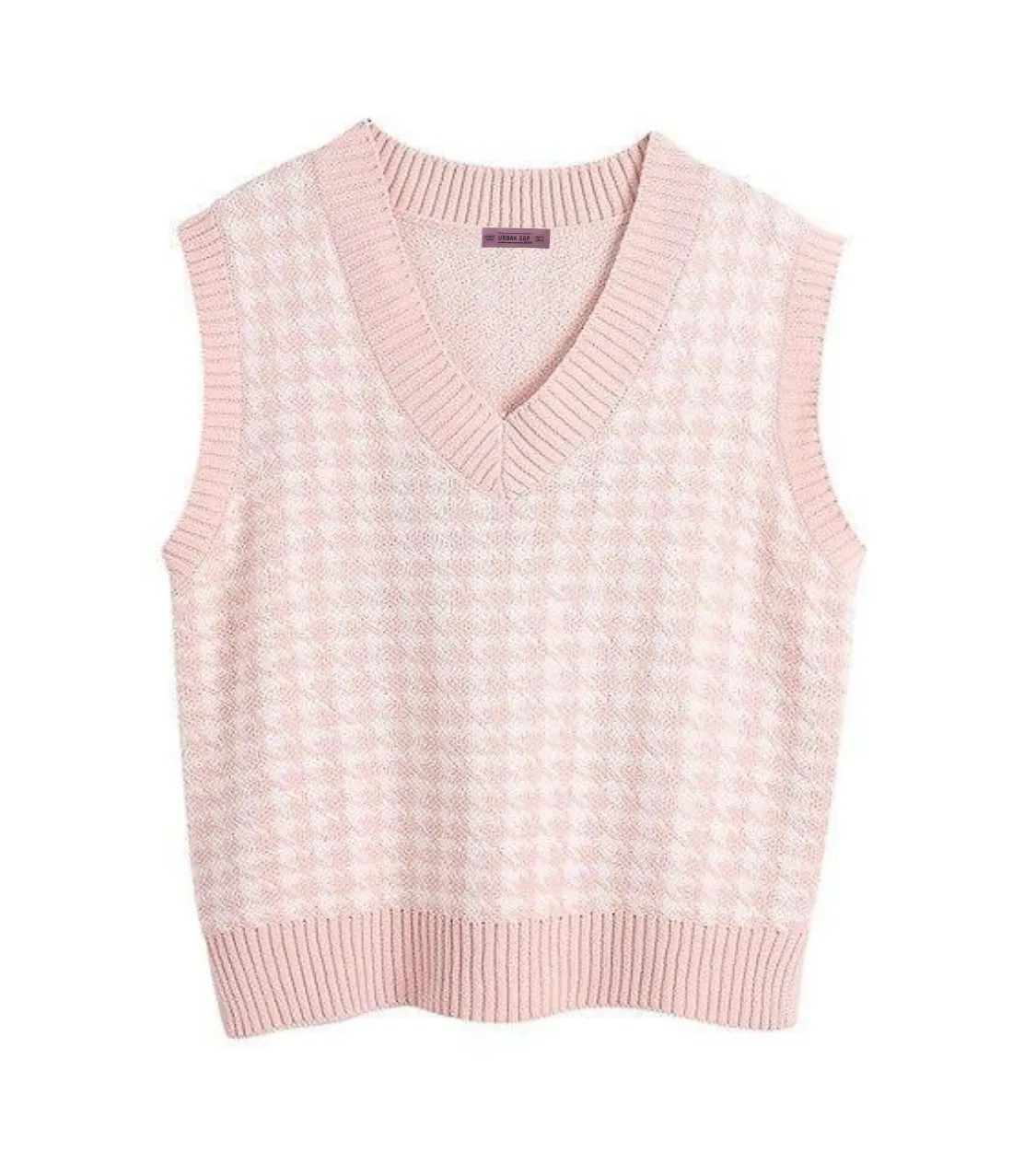 PINK HOUNDSTOOTH OVERSIZE  WAISTCOAT