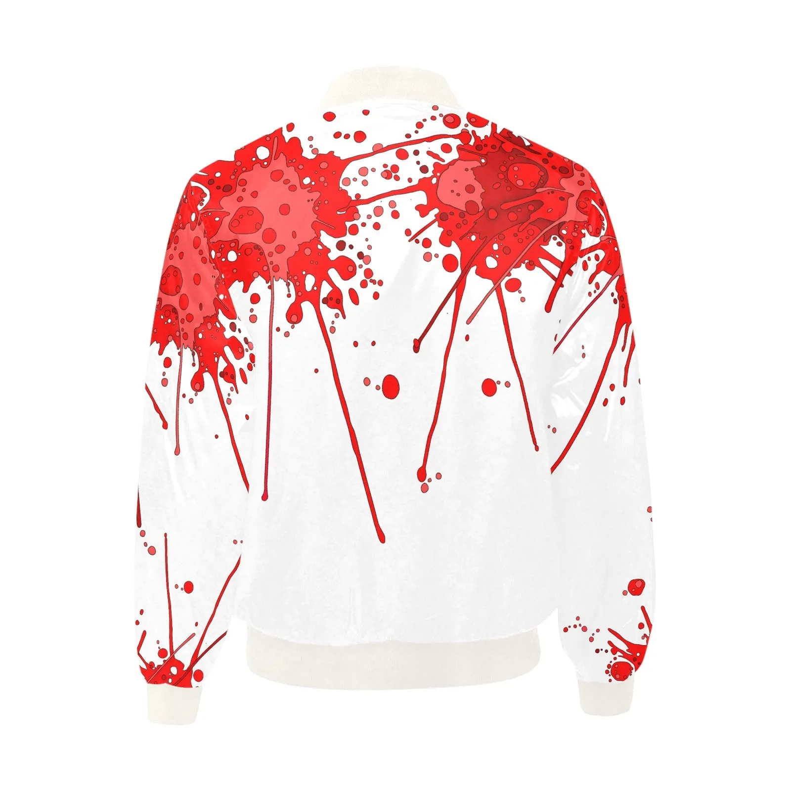 Sickstem, Red Paint Splash Quilted Bomber Jacket