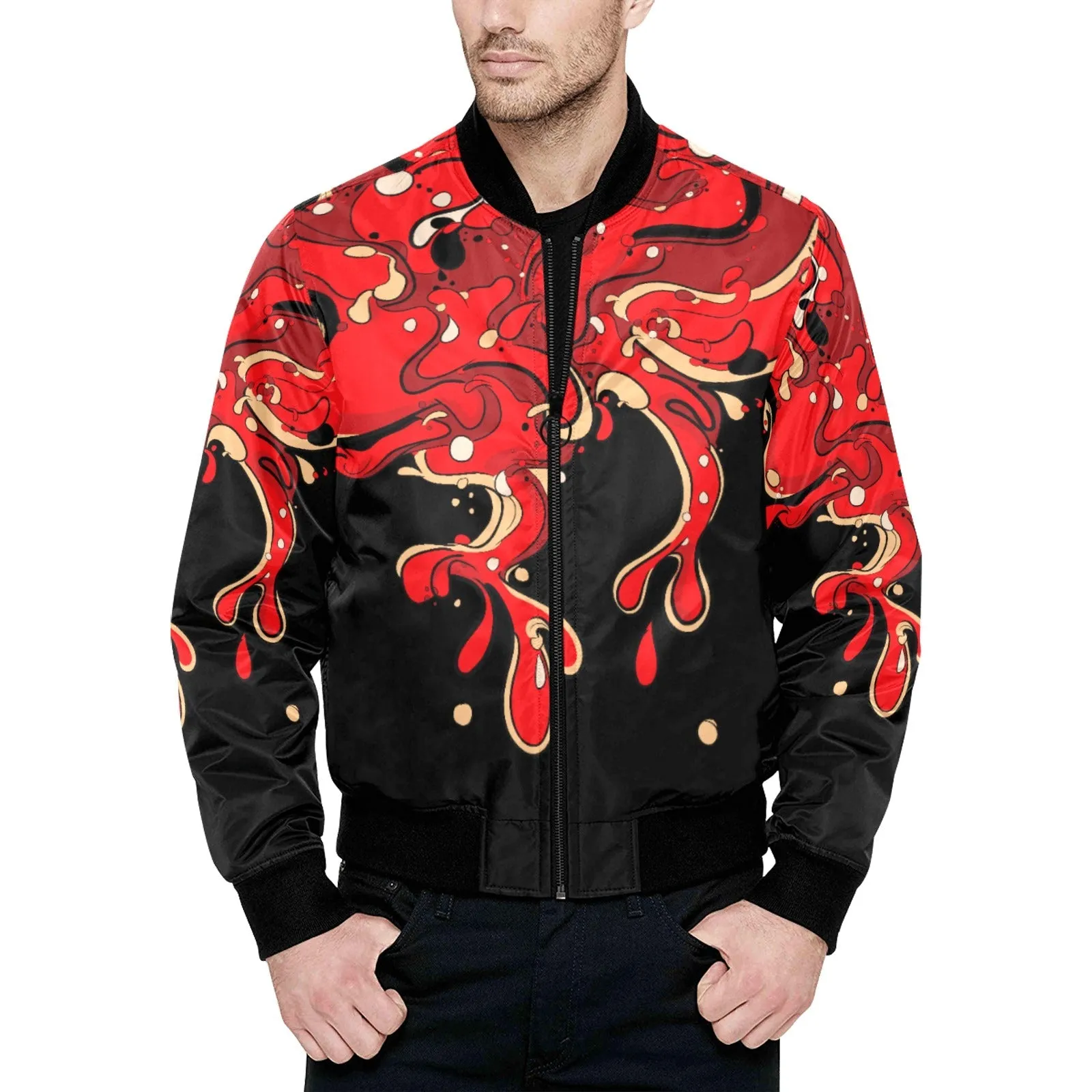 Sickstem Urban Splatter Quilted Bomber Jacket