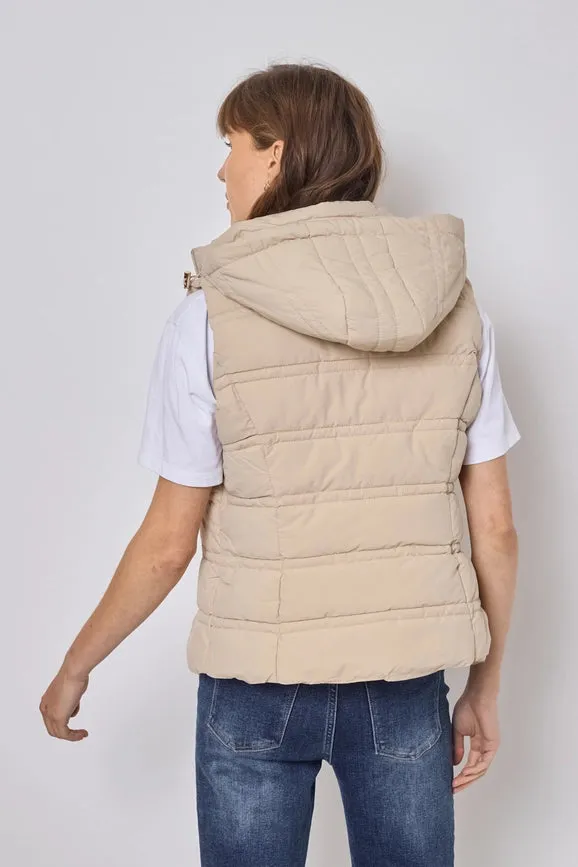 Sleeveless Jacket Beige