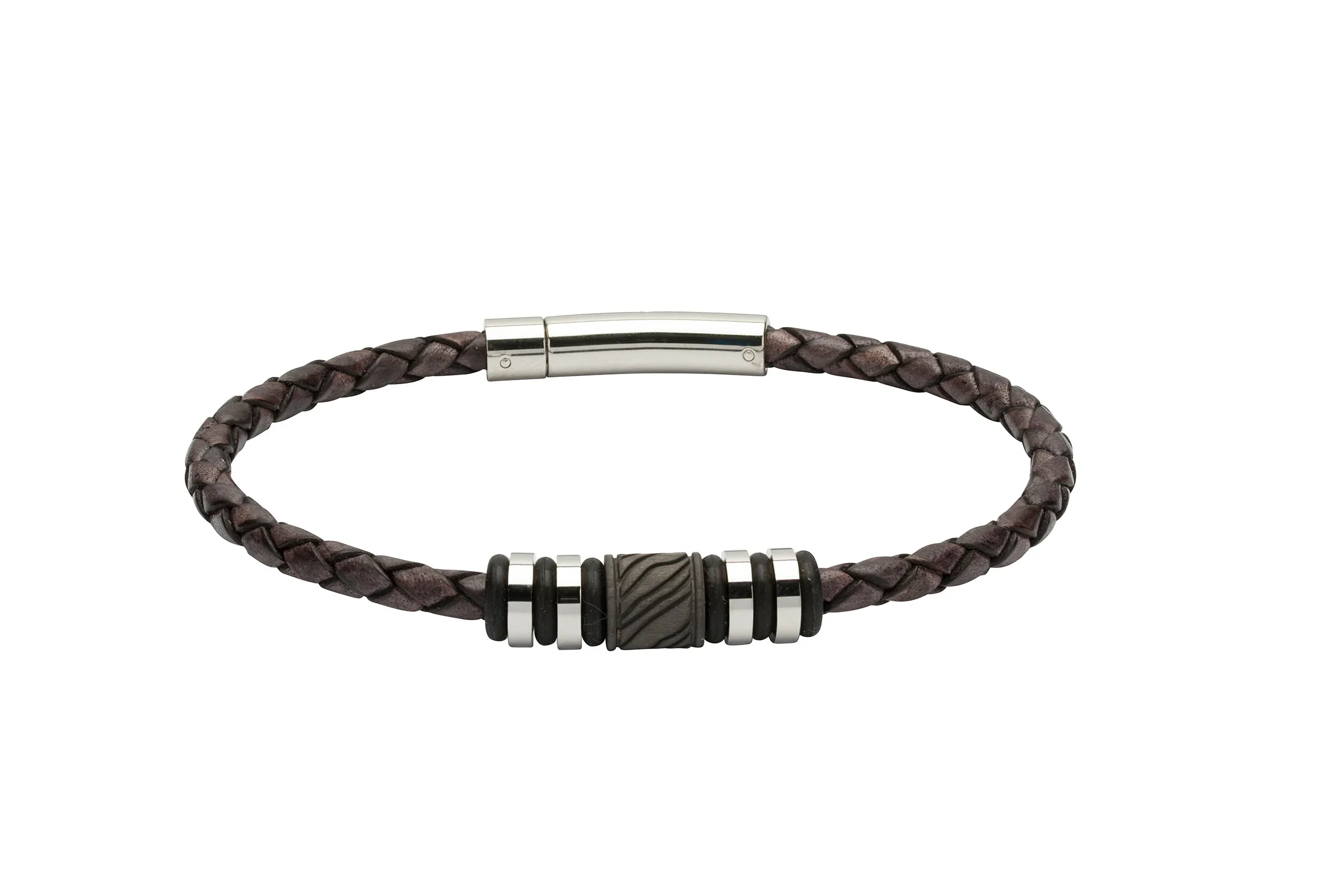 Unique & Co Antique Black Leather Bracelet B378ABL