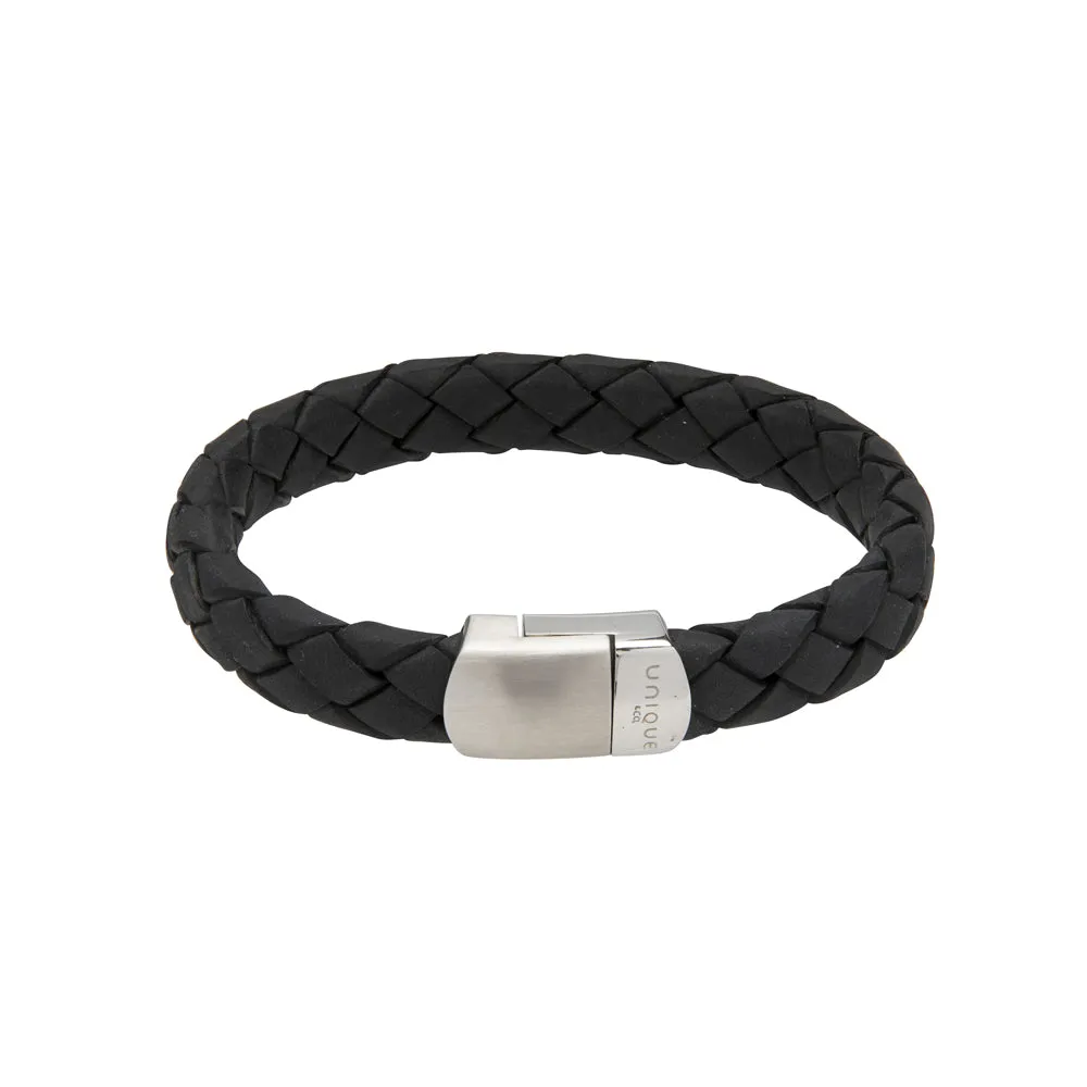 Unique & Co Black Leather Bracelet B434BL