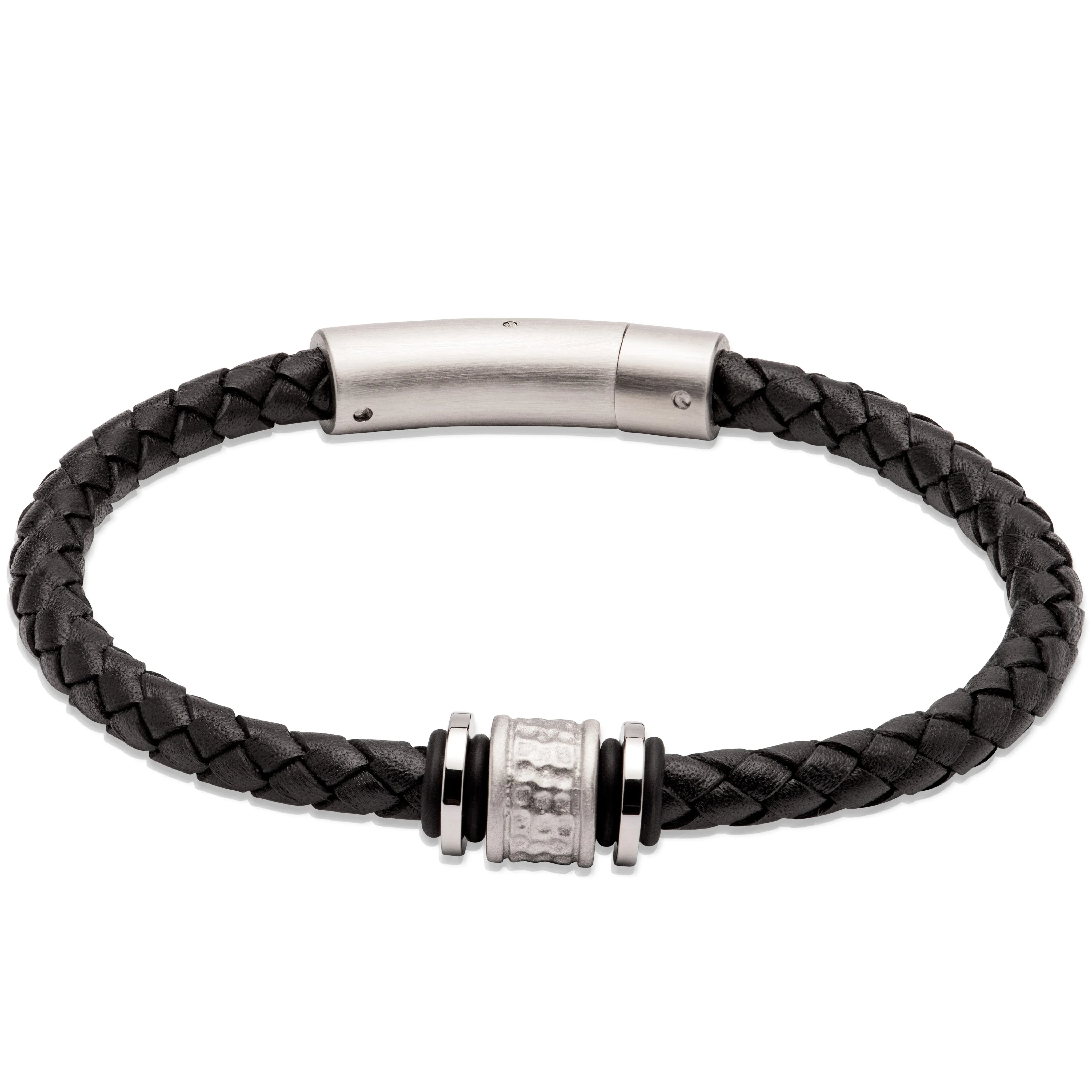 Unique & Co Black Leather Bracelet B458BL