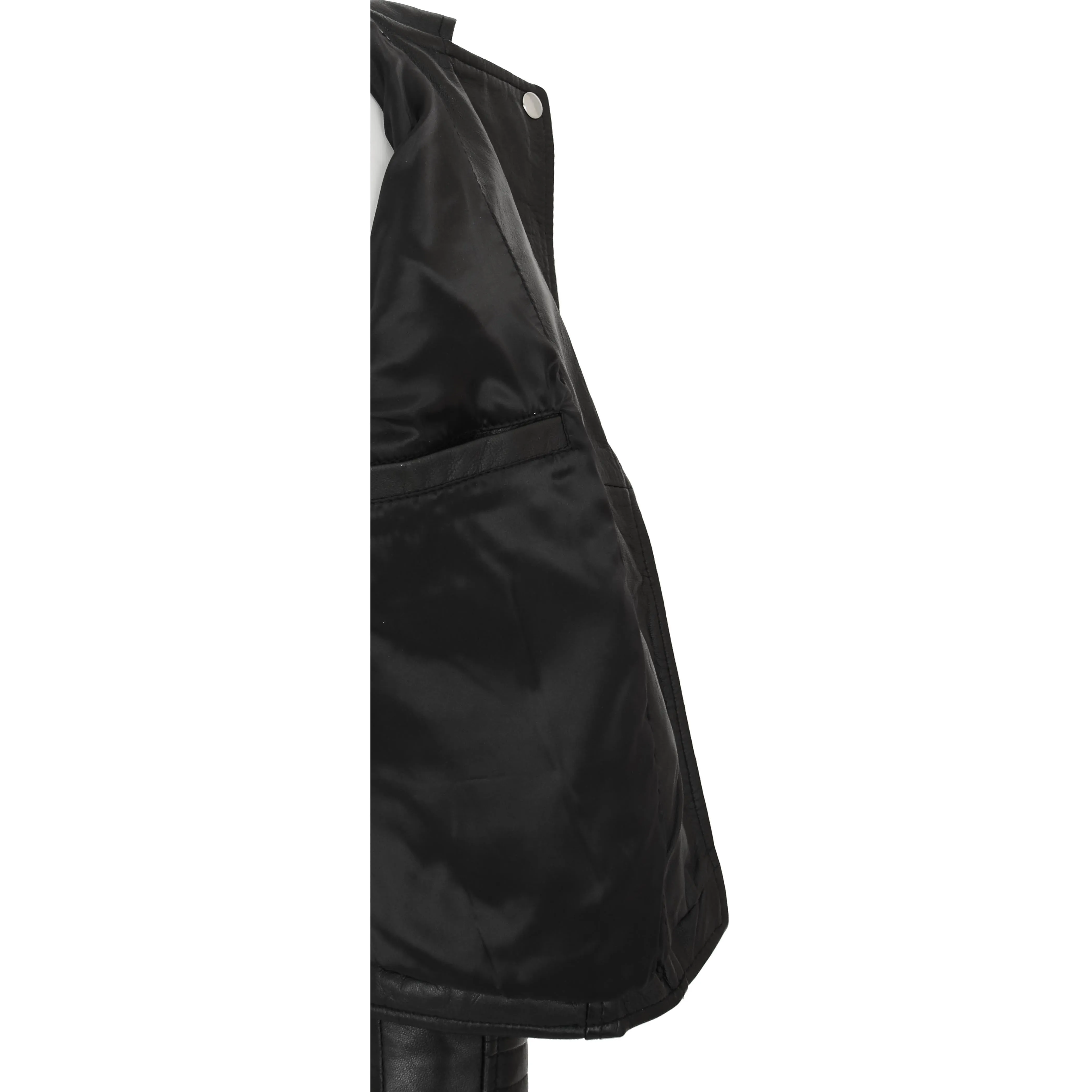 Womens Designer Leather Biker Jacket Fitted Quilted Bonita Black